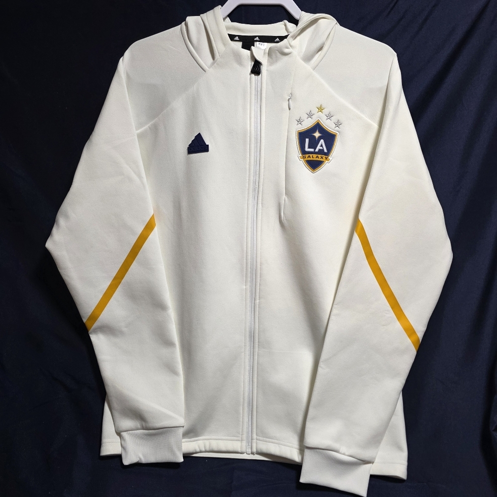 Adidas LA Galaxy MLS GameDay Men's Size Large Full-Zip Hoodie Jacket IQ0719